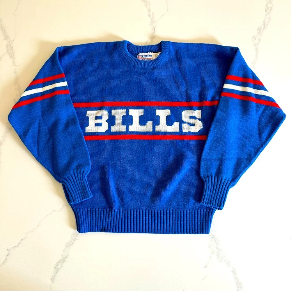 Rare Authentic Pro Line Vintage Buffalo Bills Sweater by Cliff Engle Size Large - Picture 1 of 9